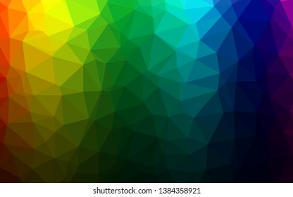 Dark Multicolor, Rainbow vector blurry triangle pattern. Colorful illustration in abstract style with gradient. Elegant pattern for a brand book.
