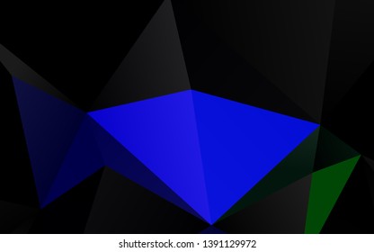 Dark Multicolor, Rainbow vector blurry triangle template. A sample with polygonal shapes. Completely new template for your business design.