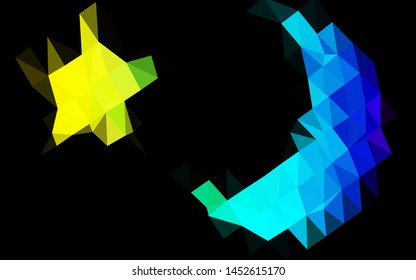 Dark Multicolor, Rainbow vector blurry triangle pattern. Colorful illustration in Origami style with gradient.  New texture for your design.
