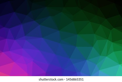 Dark Multicolor, Rainbow vector blurry triangle texture. Triangular geometric sample with gradient.  Elegant pattern for a brand book.