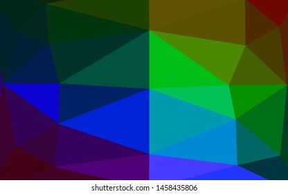 Dark Multicolor, Rainbow vector blurry triangle template. Colorful abstract illustration with gradient. The best triangular design for your business.