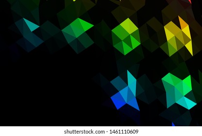 Dark Multicolor, Rainbow vector blurry triangle template. Colorful illustration in abstract style with gradient. Textured pattern for background.