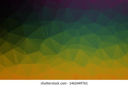 Dark Multicolor, Rainbow vector blurry triangle pattern. Glitter abstract illustration with an elegant design. Polygonal design for your web site.