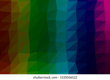 Dark Multicolor, Rainbow vector blurry triangle template. Colorful illustration in Origami style with gradient.  Completely new design for your business.