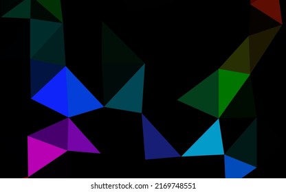 Dark Multicolor, Rainbow vector blurry triangle pattern. Glitter abstract illustration with an elegant design. Textured pattern for background.
