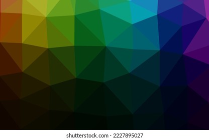 Dark Multicolor, Rainbow vector blurry triangle pattern. Shining illustration, which consist of triangles. Completely new template for your business design.