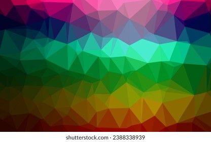 Multicolor oscuro, triángulo borroso del vector del arcoiris. Ilustración colorida en estilo abstracto con gradiente. Diseño poligonal para su sitio web.