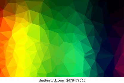 Dark Multicolor, Rainbow vector blurry triangle pattern. A vague abstract illustration with gradient. Polygonal design for your web site.