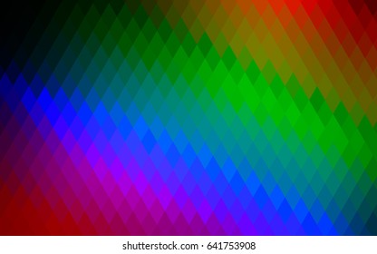 Dark Multicolor, Rainbow vector blurry rectangular background. Geometric background in square style with gradient. The pattern can be used for brand-new background.