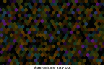 Dark Multicolor, Rainbow vector blurry hexagon background design. Geometric background in Origami style with gradient. 