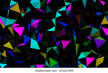Dark Multicolor, Rainbow vector blurry triangle background. A vague abstract illustration with gradient. The template can be used as a background for cell phones.