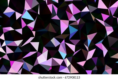 Dark Multicolor, Rainbow vector blurry triangle pattern. An elegant bright illustration with gradient. The template can be used as a background for cell phones.