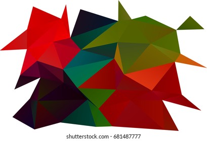 Dark Multicolor, Rainbow vector blurry triangle template. Triangular geometric sample with gradient.  Brand-new design for your business.