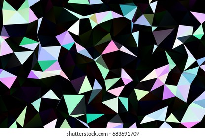 Dark Multicolor, Rainbow vector blurry triangle template. A sample with polygonal shapes. Brand-new design for your business.