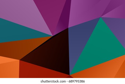 Dark Multicolor, Rainbow vector blurry triangle pattern. Creative geometric illustration in Origami style with gradient. A new texture for your design.