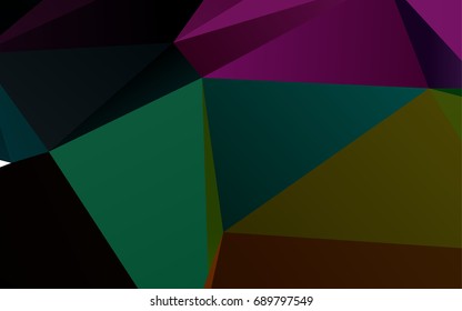 Dark Multicolor, Rainbow vector blurry triangle template. A completely new color illustration in a vague style. Brand-new design for your business.