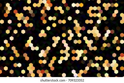Dark Multicolor, Rainbow vector blurry hexagon background design. Geometric background in Origami style with gradient. 