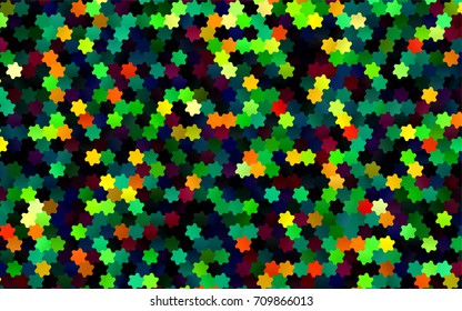 Dark Multicolor, Rainbow vector blurry hexagon background design. Geometric background in Origami style with gradient. 