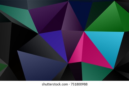 Dark Multicolor, Rainbow vector blurry triangle background. Creative geometric illustration in Origami style with gradient. The completely new template can be used for your brand book.