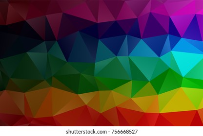 Dark Multicolor, Rainbow vector blurry triangle background. Creative illustration in halftone style with gradient. A completely new design for your business.