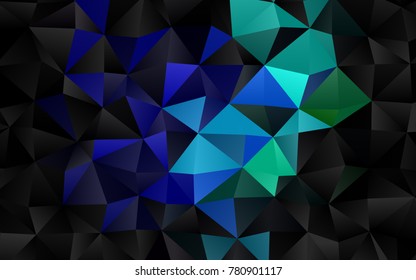 Dark Multicolor, Rainbow vector blurry triangle template. A sample with polygonal shapes. The elegant pattern can be used as part of a brand book.