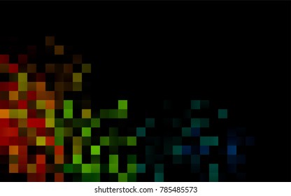 Dark Multicolor, Rainbow vector blurry rectangular background. Geometric background in square style with gradient. The pattern can be used for brand-new background.