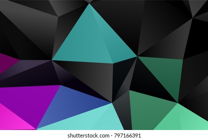 Dark Multicolor, Rainbow vector blurry triangle template. Brand-new colored illustration in blurry style with gradient. Brand-new design for your business.