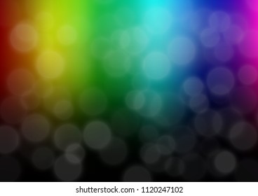 Dark Multicolor, Rainbow vector bokeh and colorful pattern. Shining colorful illustration in a Brand new style. The best blurred design for your business.