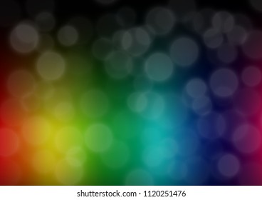 Dark Multicolor, Rainbow vector bokeh pattern. Creative illustration in halftone style with gradient. The template for backgrounds of cell phones.