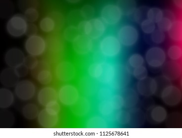 Dark Multicolor, Rainbow vector bokeh and colorful pattern. Colorful abstract illustration with gradient. The template for backgrounds of cell phones.