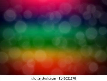 Dark Multicolor, Rainbow vector bokeh pattern. A completely new color illustration in a bokeh style. A completely new template for your design.