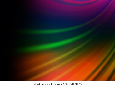Dark Multicolor, Rainbow vector bokeh template. A vague abstract illustration with gradient. The best blurred design for your business.
