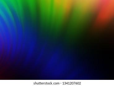 Dark Multicolor, Rainbow vector bokeh pattern. Modern geometrical abstract illustration with gradient. Brand new style for your business design.