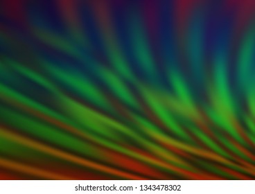 Dark Multicolor, Rainbow vector bokeh pattern. Colorful abstract illustration with gradient. A completely new template for your design.
