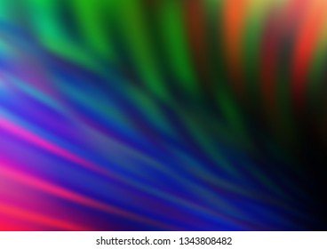 Dark Multicolor, Rainbow vector bokeh template. Colorful illustration in blurry style with gradient. The template for backgrounds of cell phones.
