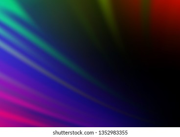 Dark Multicolor, Rainbow vector bokeh pattern. Colorful abstract illustration with gradient. The best blurred design for your business.