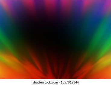 Dark Multicolor, Rainbow vector bokeh template. Colorful illustration in blurry style with gradient. The background for your creative designs.