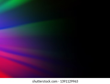 Dark Multicolor, Rainbow vector bokeh pattern. Modern geometrical abstract illustration with gradient. The background for your creative designs.