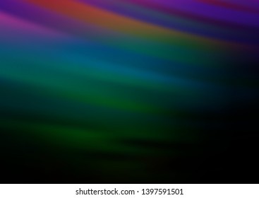 Dark Multicolor, Rainbow vector bokeh template. Colorful abstract illustration with gradient. Brand new design for your business.