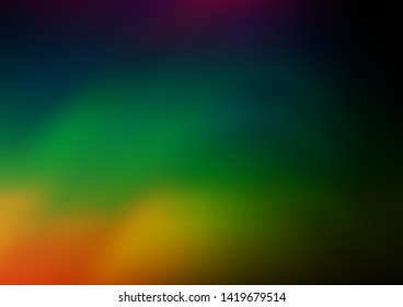 Dark Multicolor, Rainbow vector bokeh and colorful pattern. Glitter abstract illustration with an elegant design. A completely new design for your business.