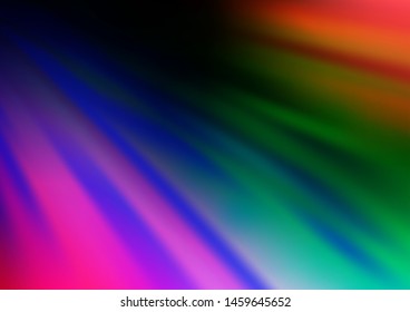 Dark Multicolor, Rainbow vector bokeh template. Colorful abstract illustration with gradient. Brand new style for your business design.