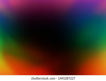 Dark Multicolor, Rainbow vector bokeh pattern. Creative illustration in halftone style with gradient. A completely new design for your business.