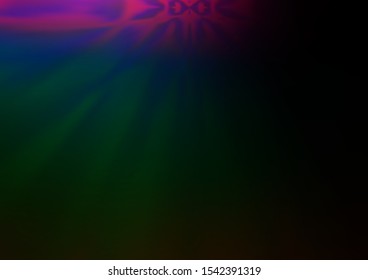 Dark Multicolor, Rainbow vector bokeh template. Colorful abstract illustration with gradient. A completely new template for your design.