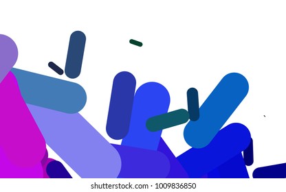 Dark Multicolor, Rainbow vector cover with rounded stripes. Capsules on blurred abstract background with gradient. Best design for your ad, poster, banner.
