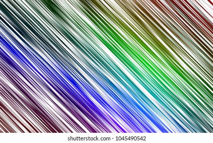 Dark Multicolor, Rainbow vector cover with long lines. Decorative shining illustration with lines on abstract template. The pattern can be used for busines ad, booklets, leaflets