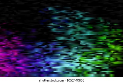 Dark Multicolor, Rainbow vector cover with long lines. Modern geometrical abstract illustration with staves. The pattern can be used as ads, poster, banner for commercial.