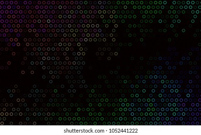 Dark Multicolor, Rainbow vector  cover with spots. Illustration with set of shining colorful abstract circles. The pattern can be used for ads, leaflets of liquid.