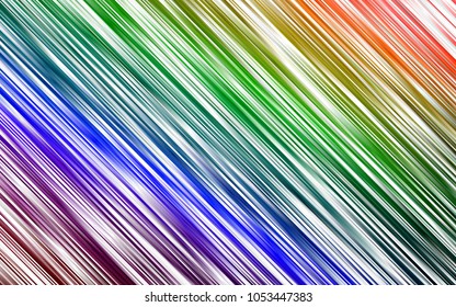 Dark Multicolor, Rainbow vector cover with long lines. Shining colored illustration with narrow lines. The pattern can be used for websites.