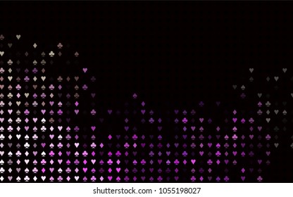 Dark Multicolor, Rainbow vector cover with symbols of gamble. Blurred decorative design of hearts, spades, clubs, diamonds. Design for ad, poster, banner of gambling websites.
