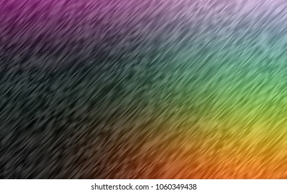 Dark Multicolor, Rainbow vector cover with long lines. Modern geometrical abstract illustration with staves. The pattern can be used for websites.